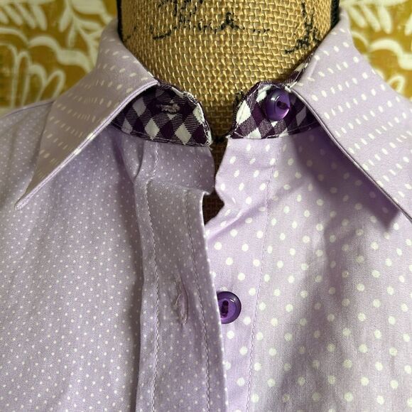 NWOT Le Superbe Ex-Boyfriend Double Cuff Button Down Shirt in Lavender Fields 0 - Picture 10 of 16